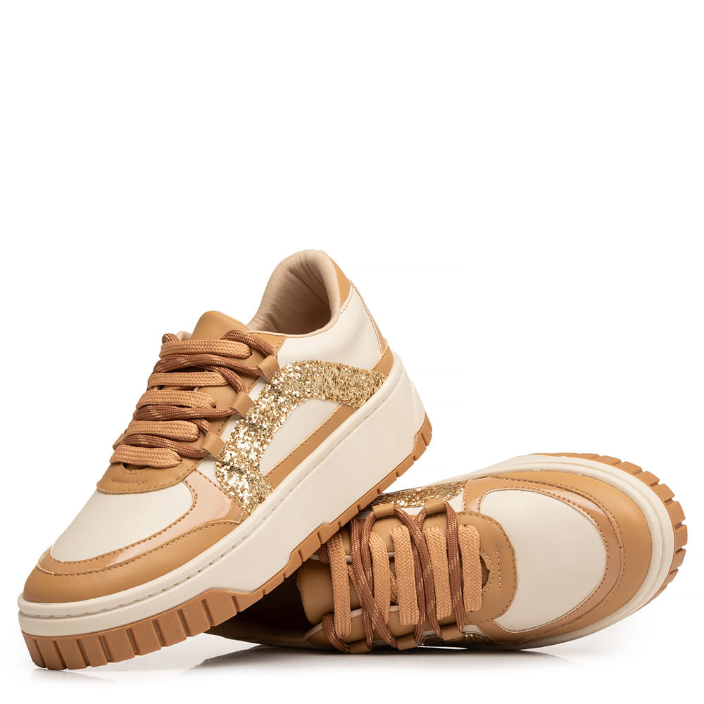 Tênis Caramelo Glitter Recortes