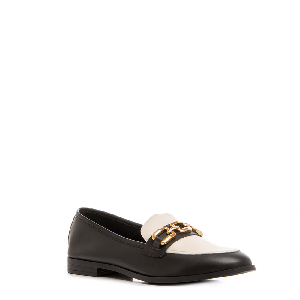 Mocassim Couro Preto Bridão