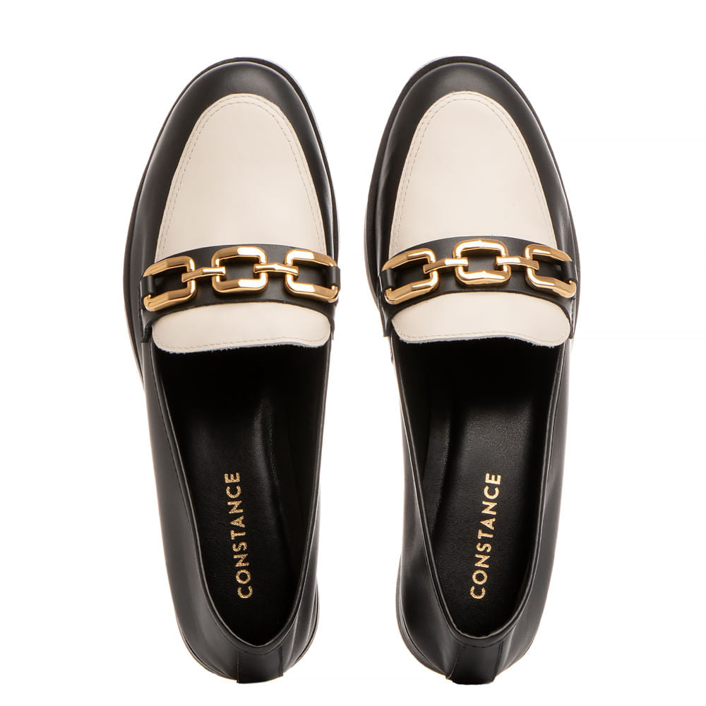 Mocassim Couro Preto Bridão