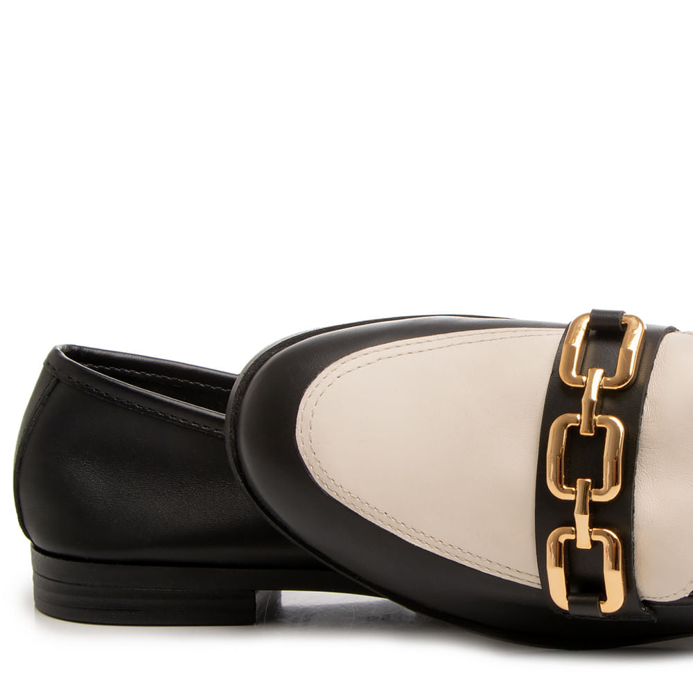 Mocassim Couro Preto Bridão