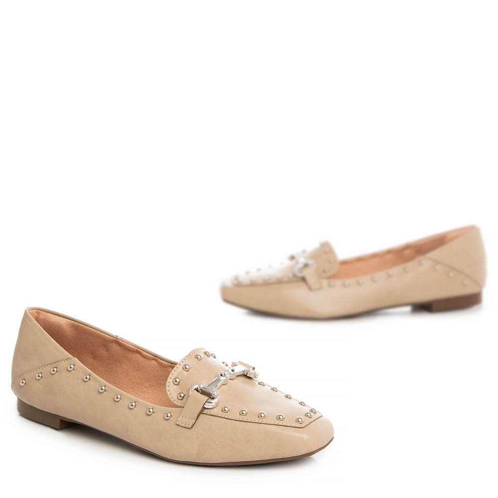 Mocassim Cinza Aplicação Tachas