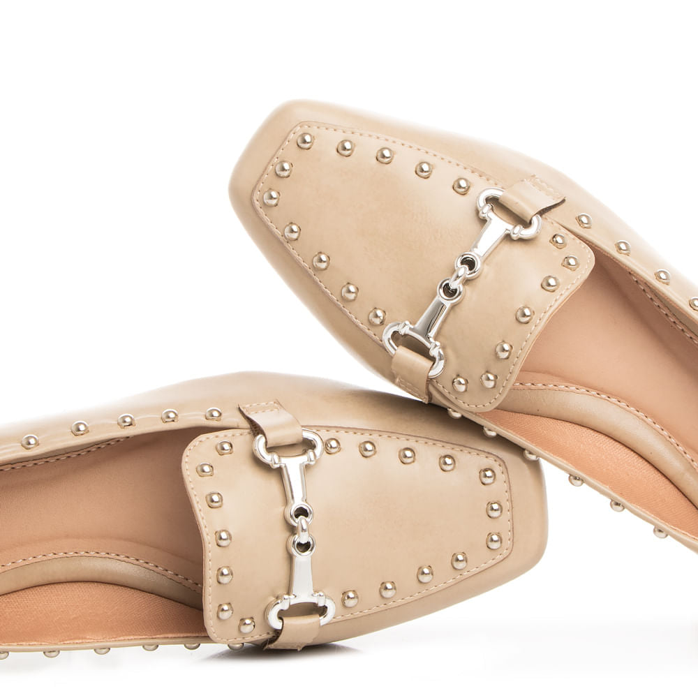 Mocassim Cinza Aplicação Tachas