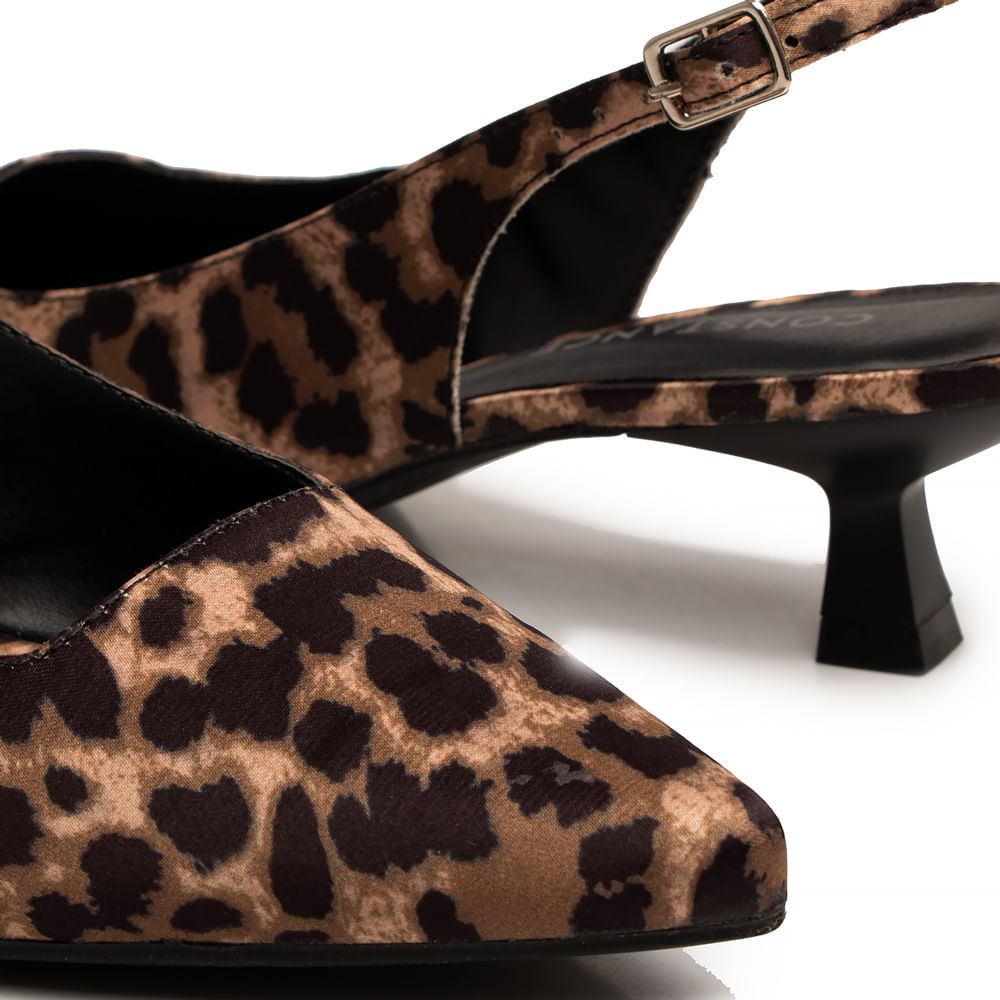 Scarpin Slingback Animal Print