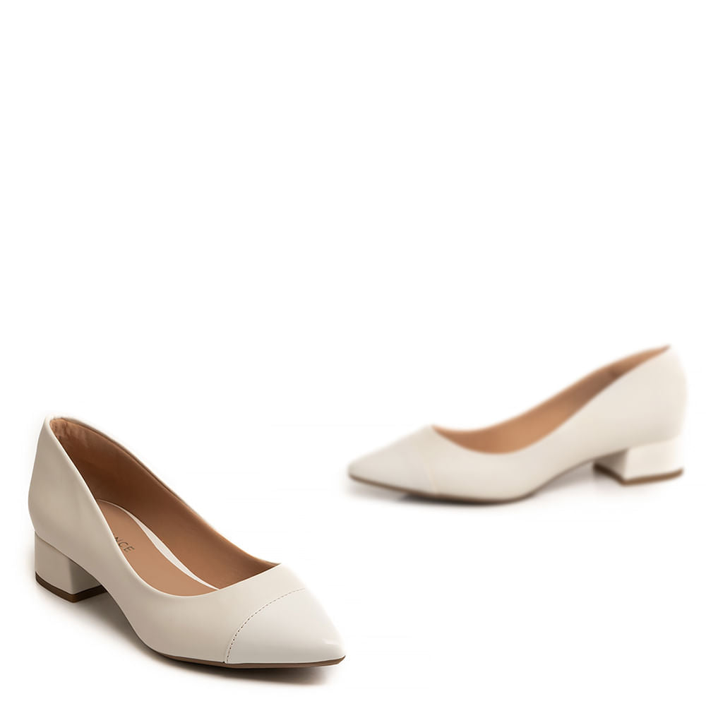 Scarpin Branco Baixo