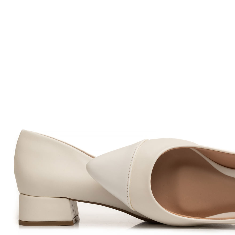 Scarpin Branco Baixo