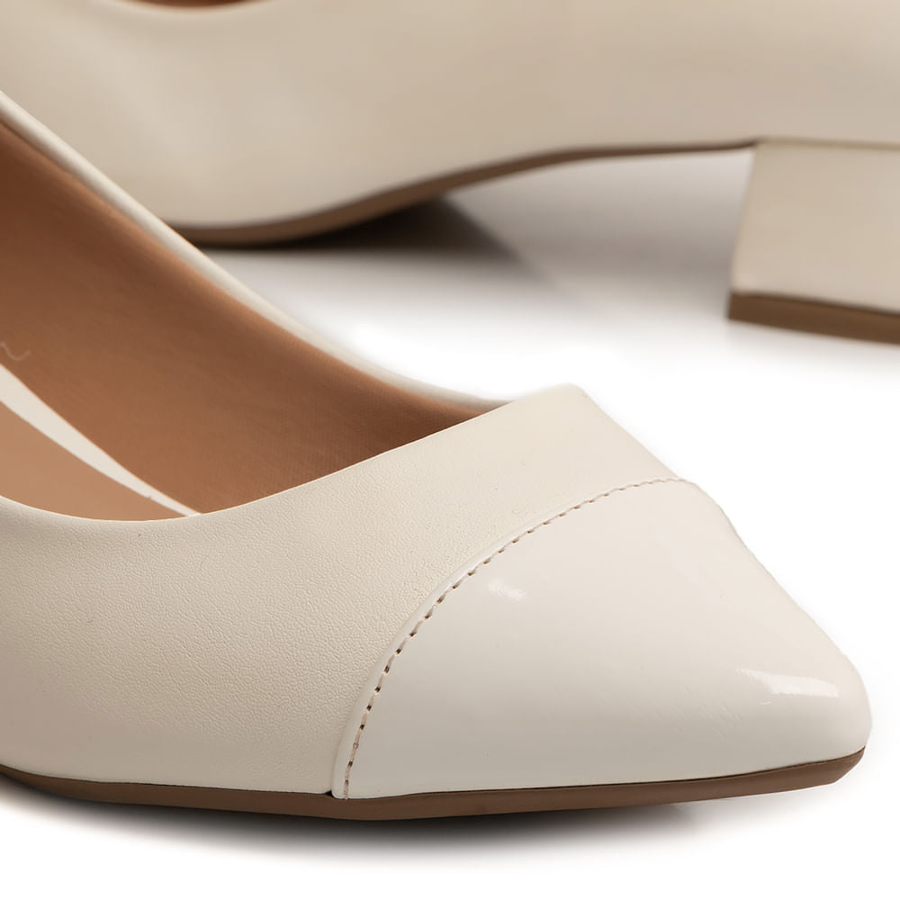 Scarpin Branco Baixo