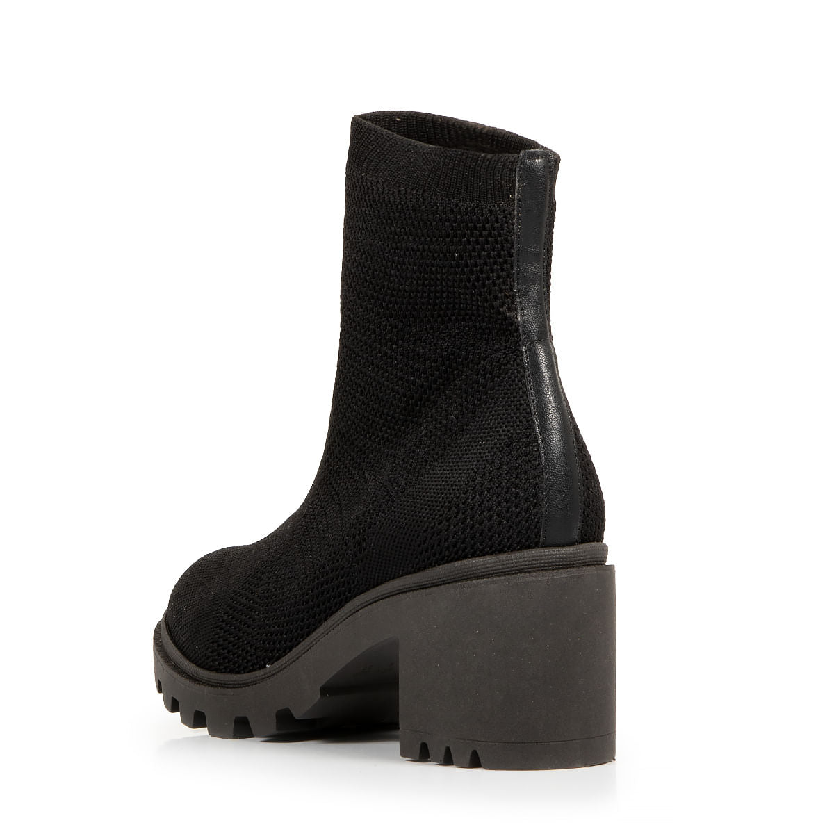 Bota Tricô Preto Salto Tratorado