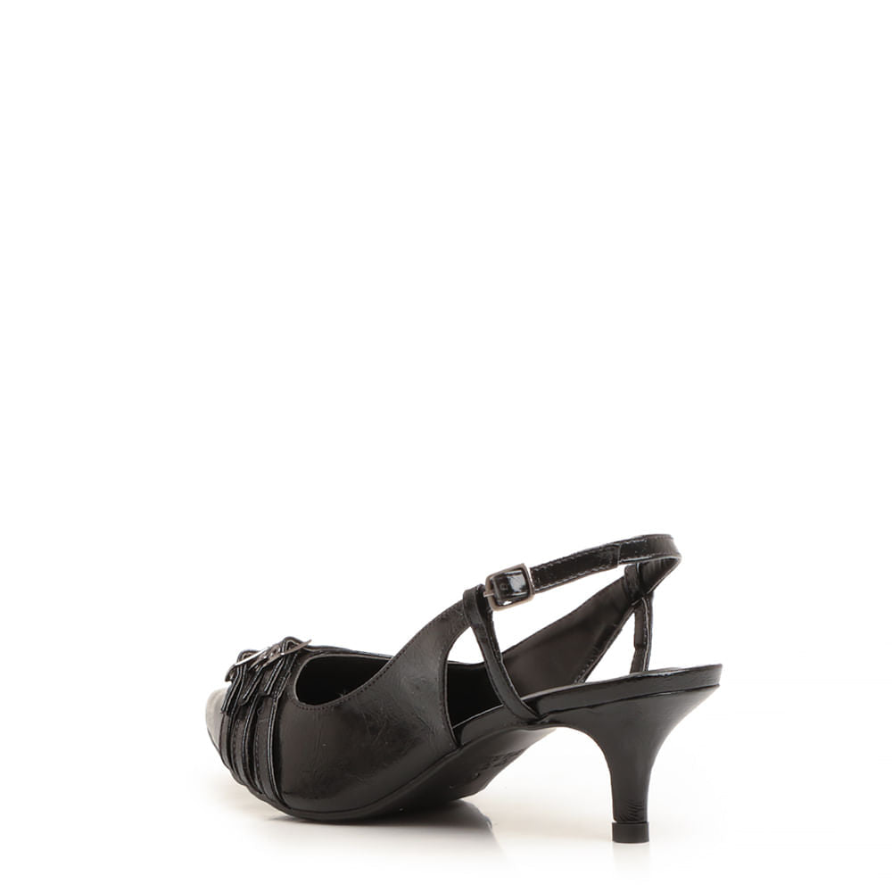 Scarpin Preto Verniz Texturizado