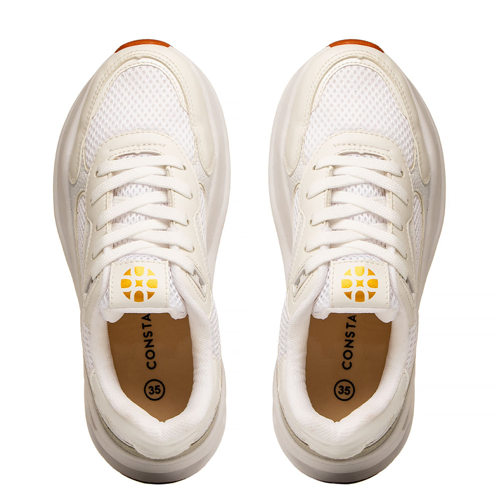 Tênis Branco Jogging Recortes