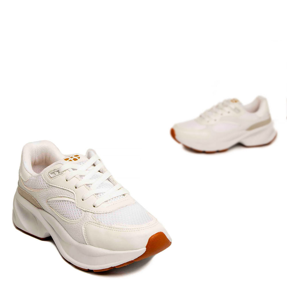 Tênis Branco Jogging Recortes
