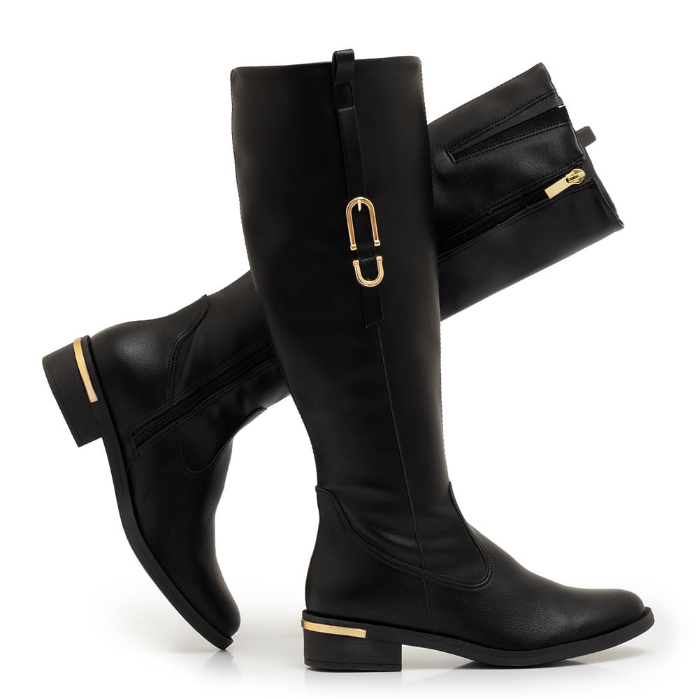 Bota Preta Montaria Fivela
