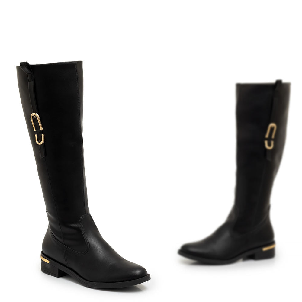 Bota Preta Montaria Fivela