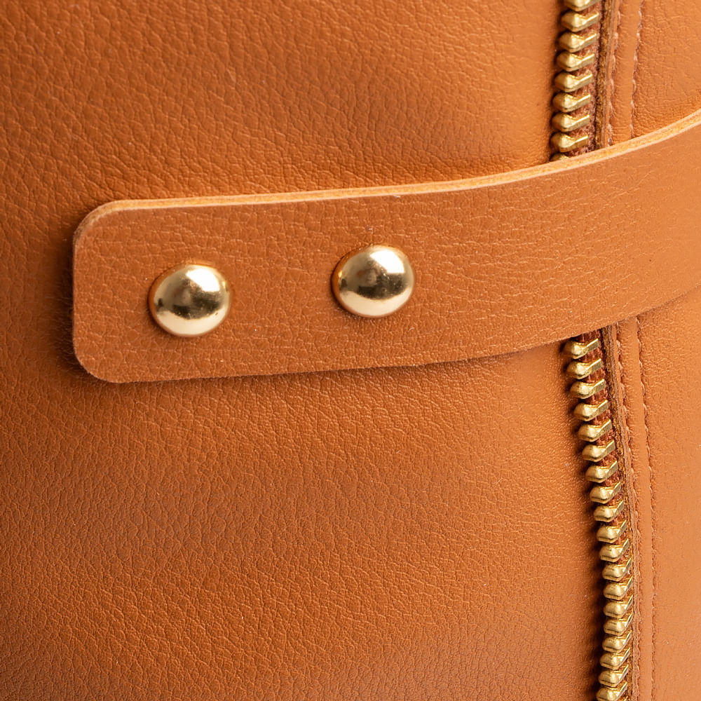 Bota Caramelo Montaria Detalhe Ziper