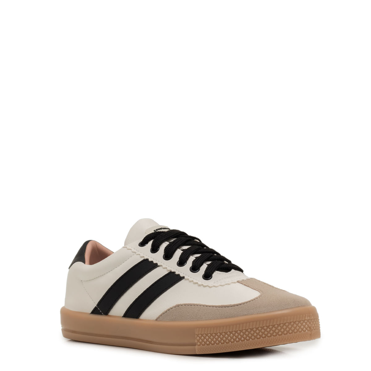 Tênis Recortes Comfort Branco e Preto