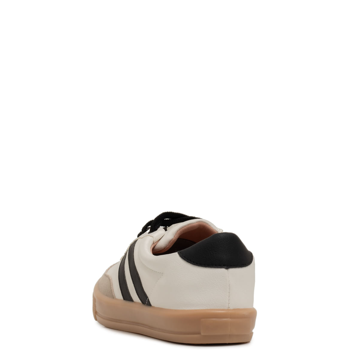 Tênis Recortes Comfort Branco e Preto
