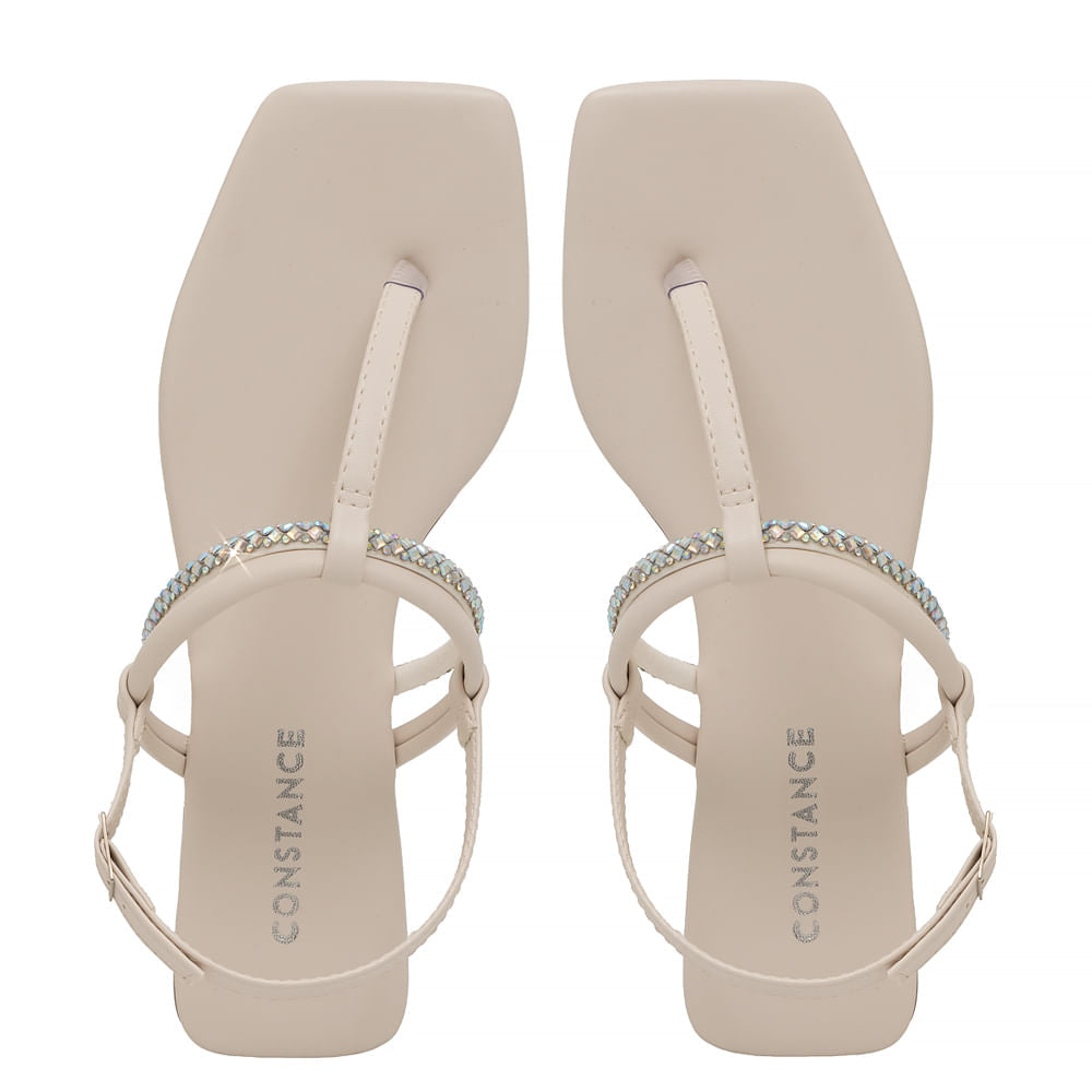 Rasteira Off White Strass