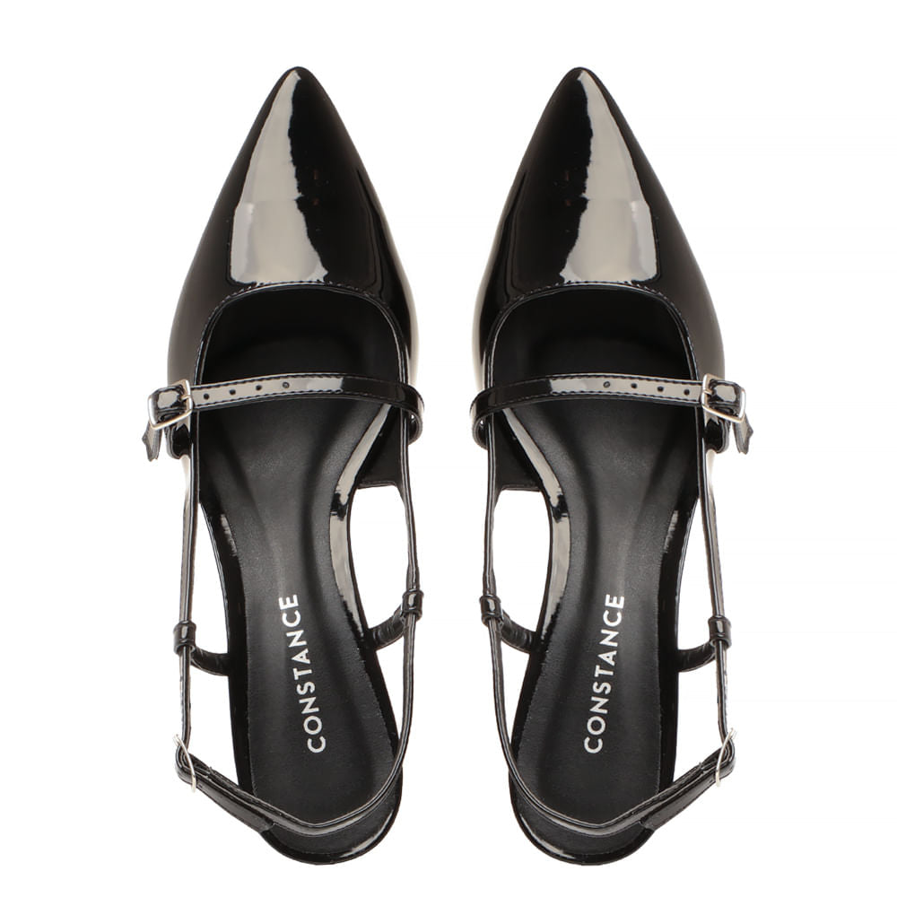 Scarpin Slingback Verniz Preto
