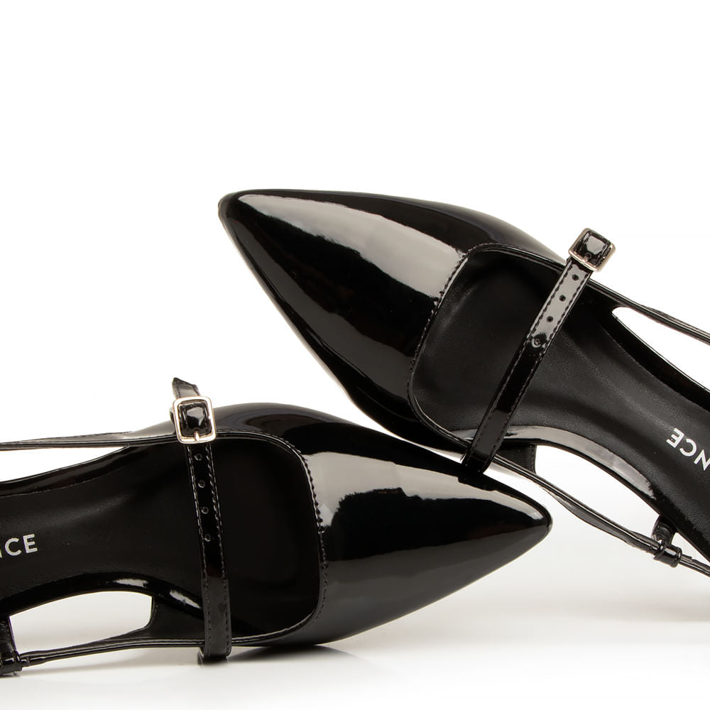 Scarpin Slingback Verniz Preto