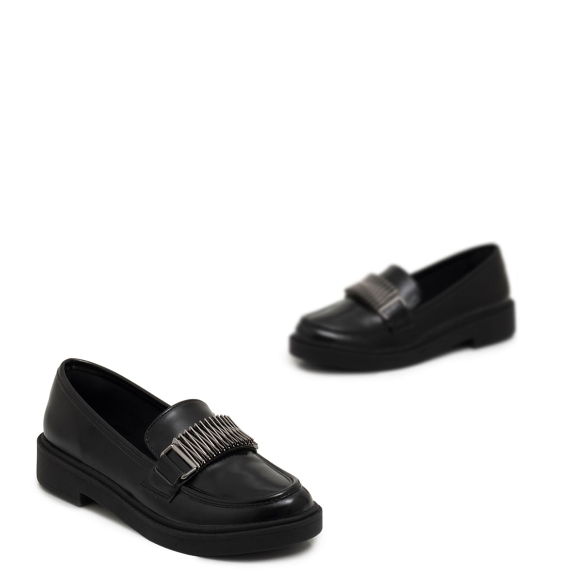 Mocassim Preto Enfeite