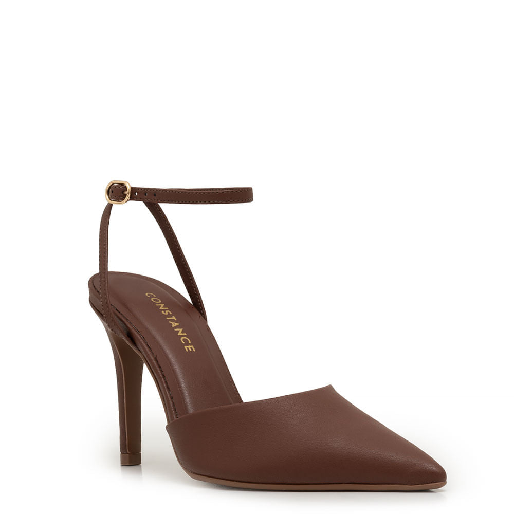 Scarpin Alto Monocromático Marrom