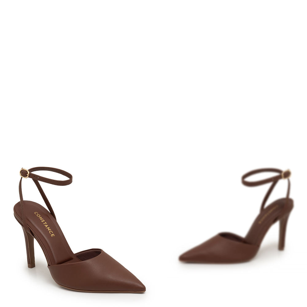 Scarpin Alto Monocromático Marrom