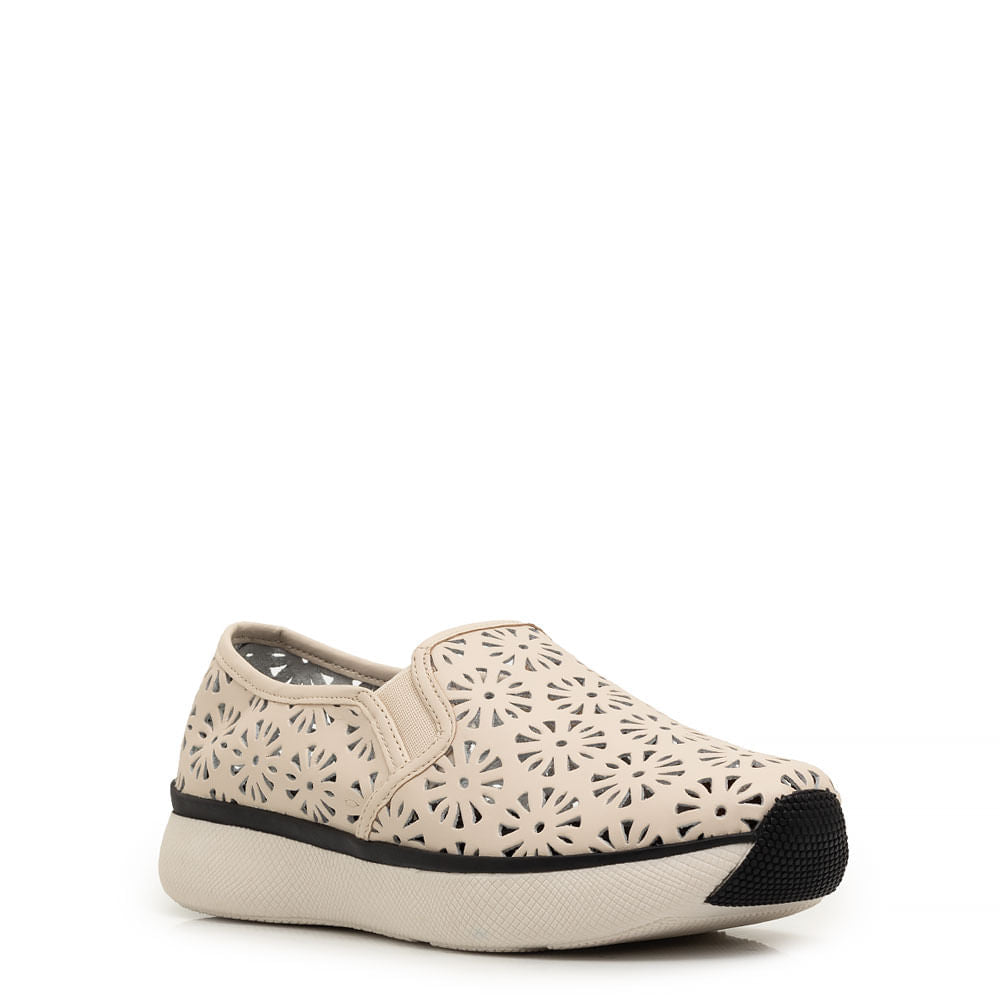Slip On Off White Couro Recortes
