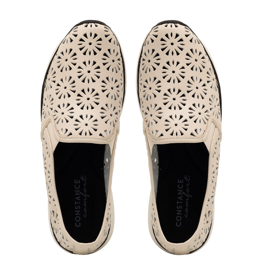 Slip On Off White Couro Recortes