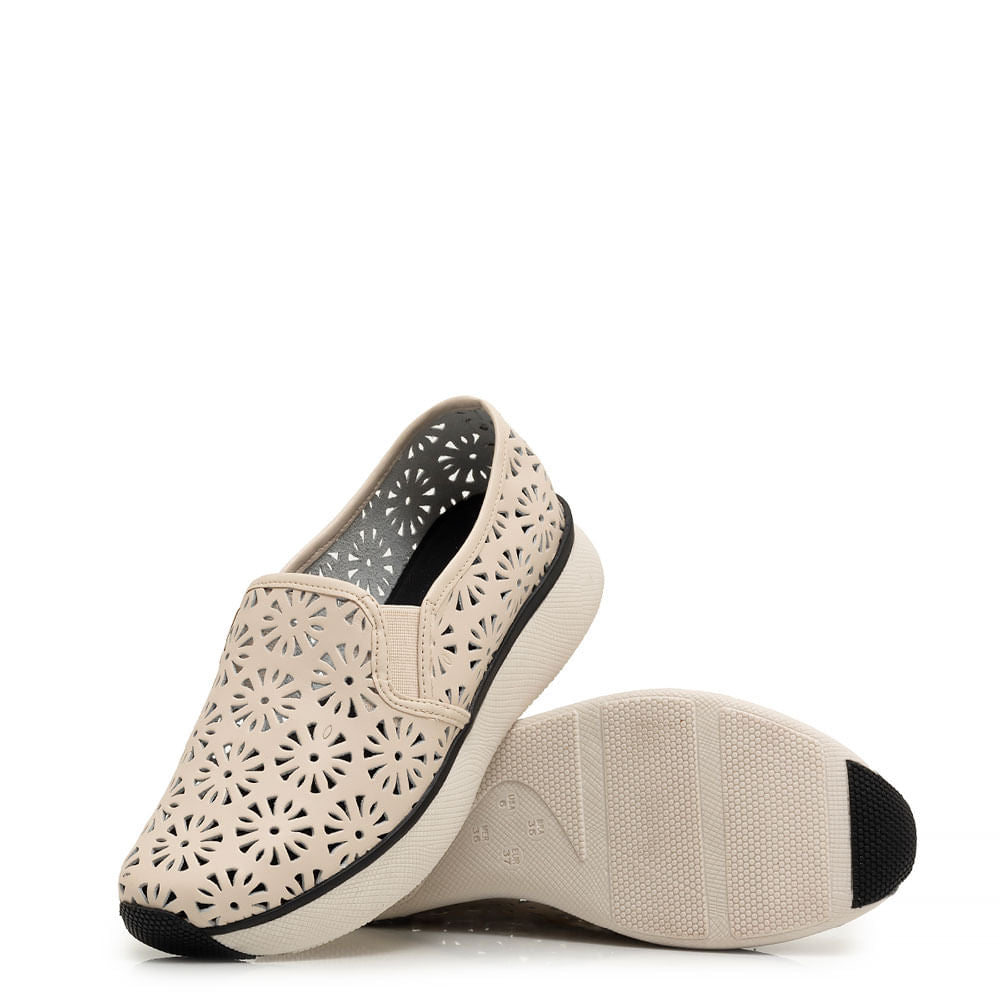 Slip On Off White Couro Recortes