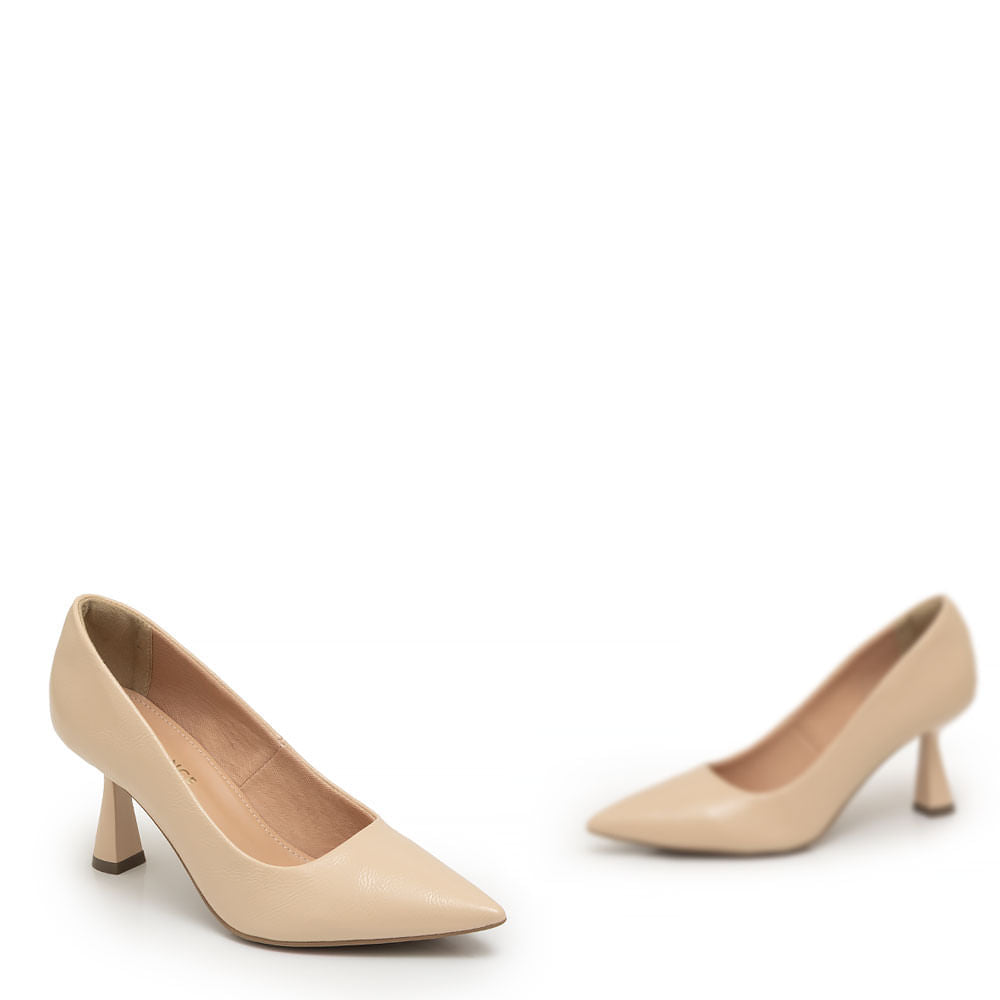 Scarpin Textura Bege