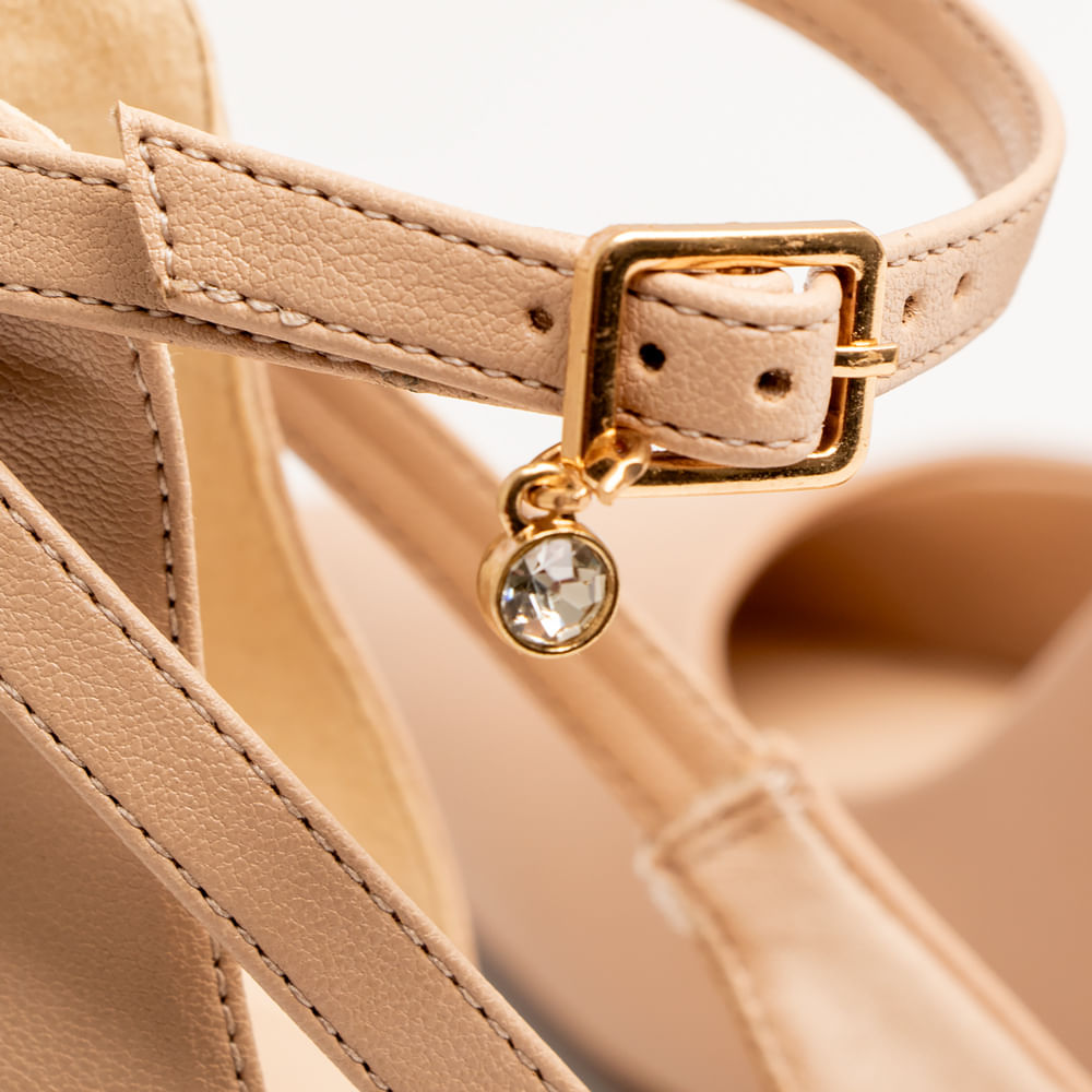 Scarpin Nude Nobuck Comfort Pingente
