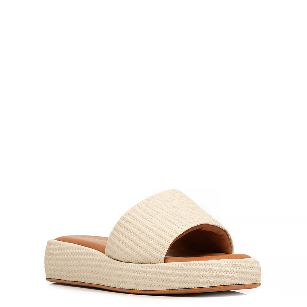 Tamanco Plataforma Off White Texturizado