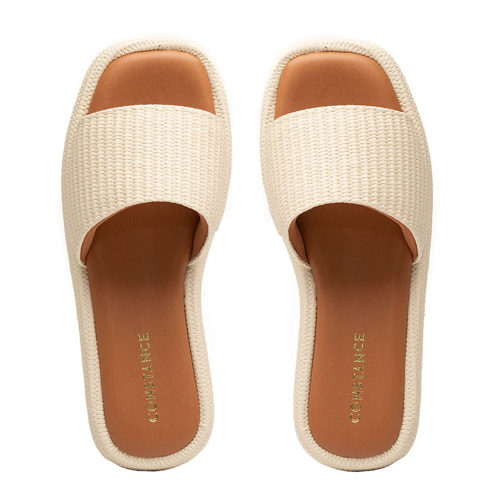 Tamanco Plataforma Off White Texturizado