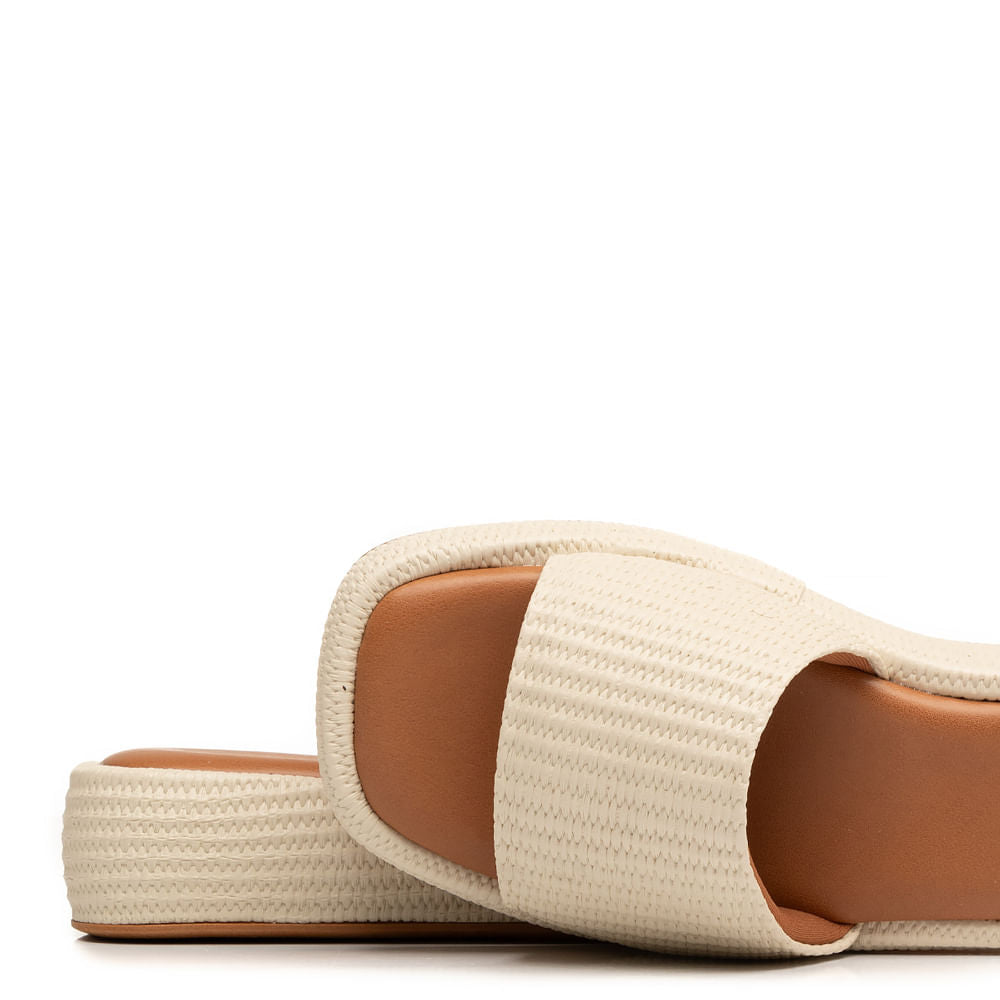 Tamanco Plataforma Off White Texturizado