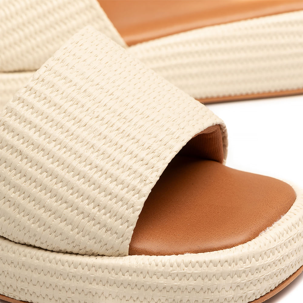 Tamanco Plataforma Off White Texturizado
