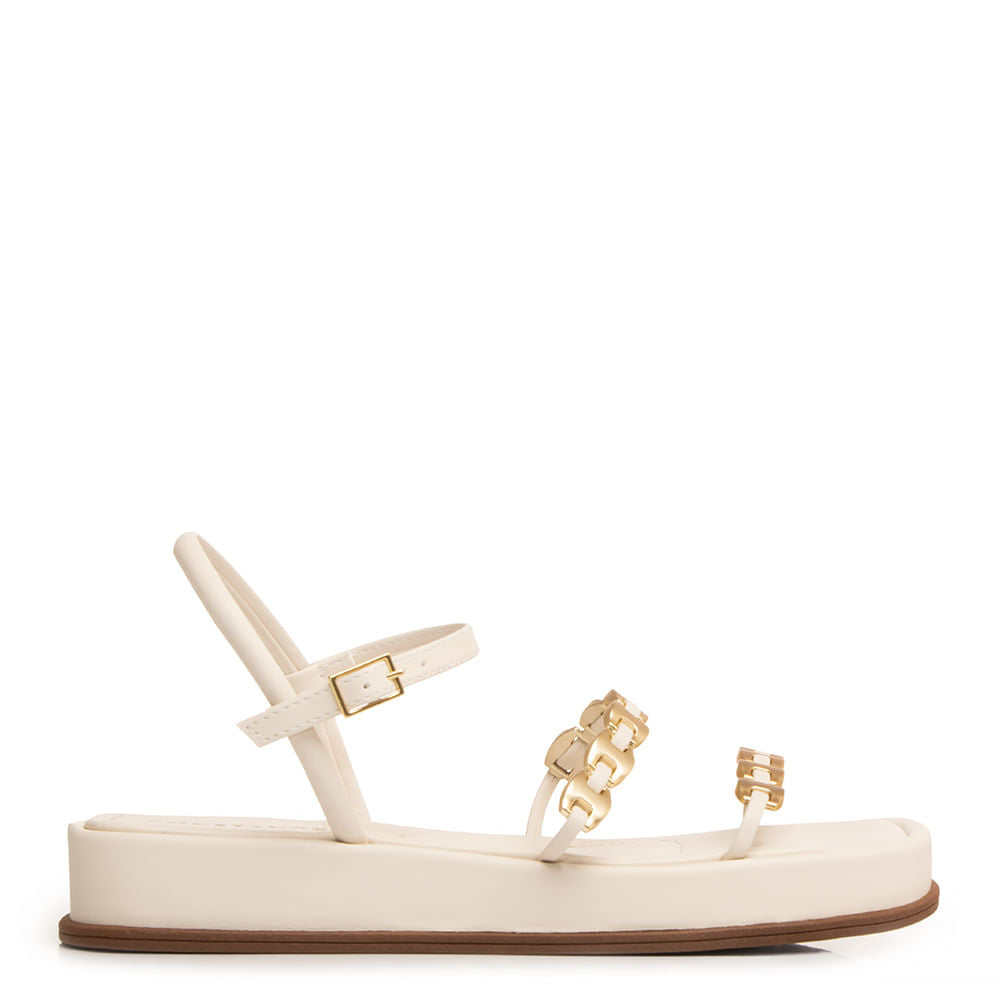 Papete Off White Flatform Enfeite Corrente
