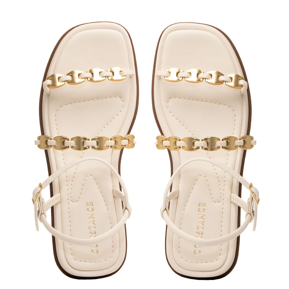 Papete Off White Flatform Enfeite Corrente