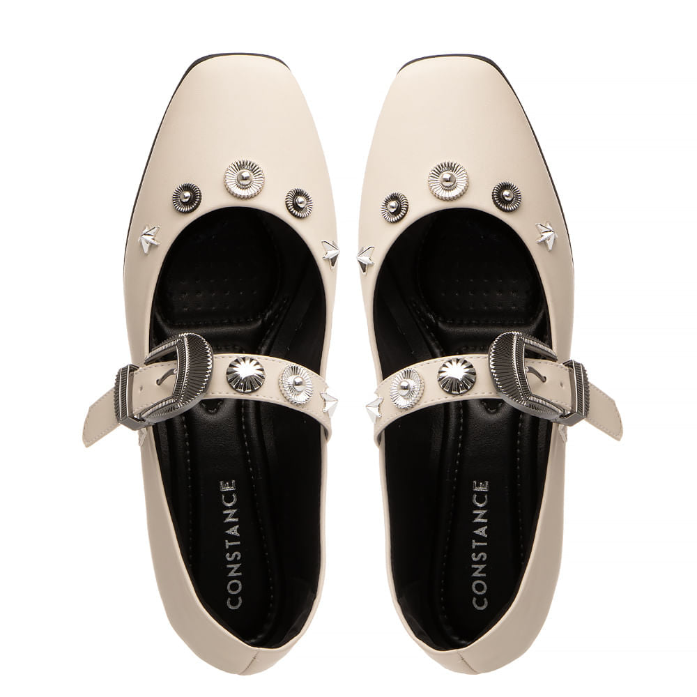 Sapatilha Off White Enfeites Boho