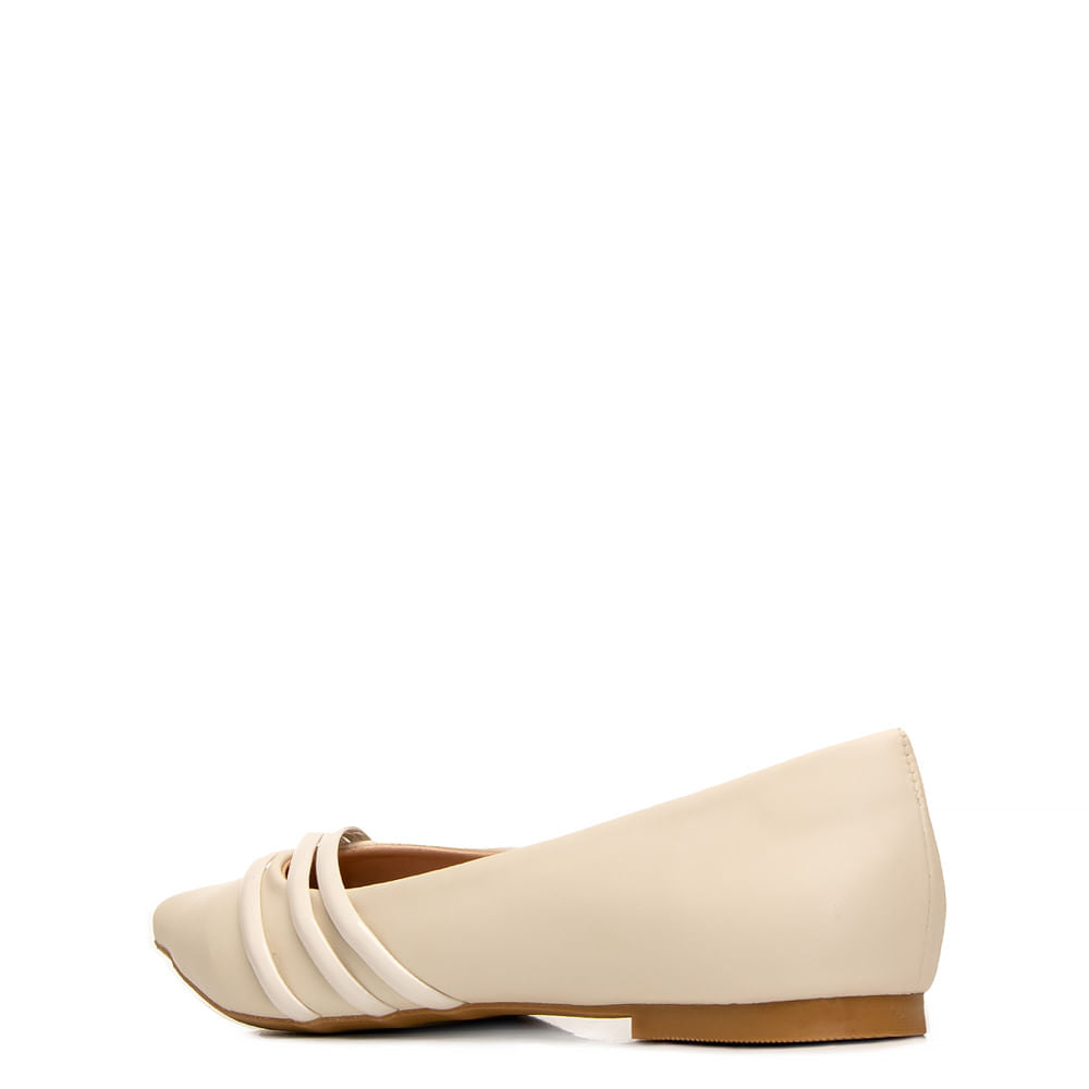 Sapatilha Off White Tiras Verniz