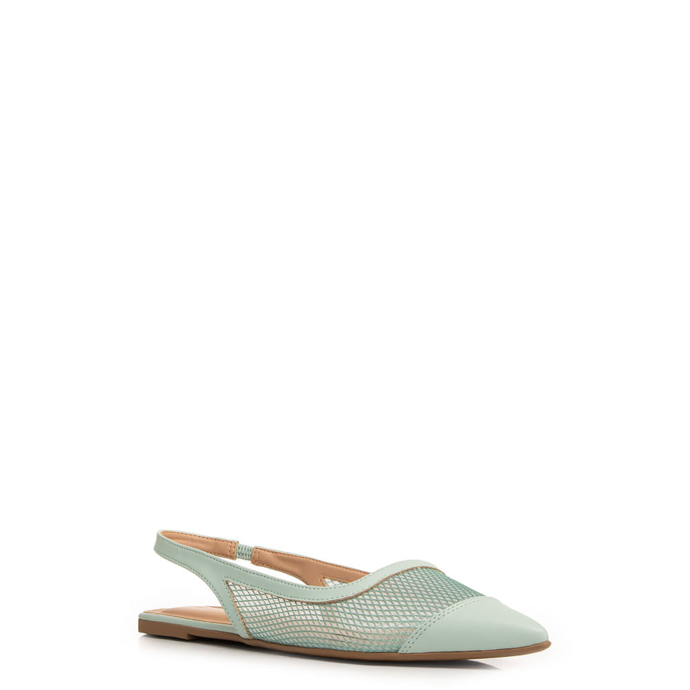 Sapatilha Slingback Azul Tela