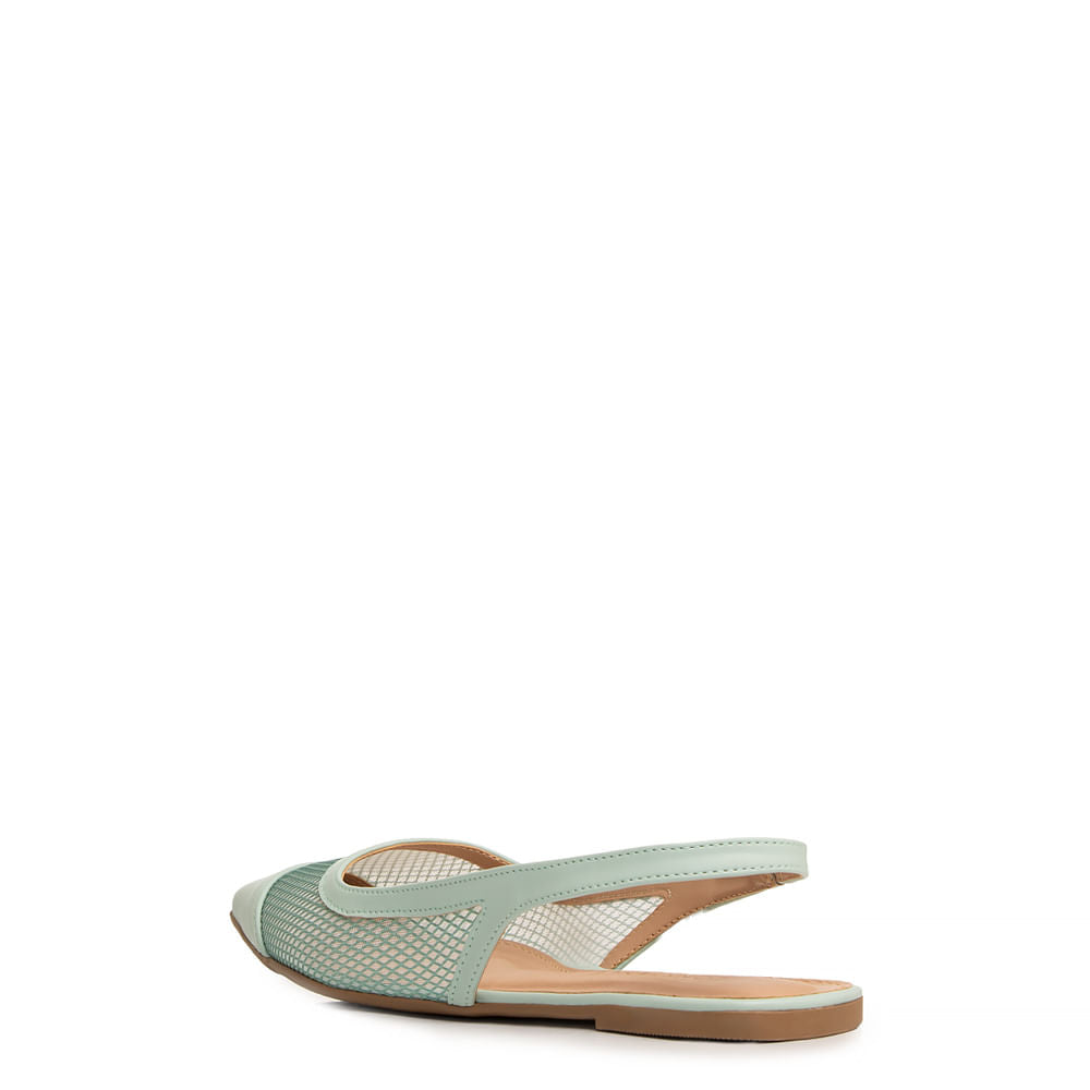 Sapatilha Slingback Azul Tela
