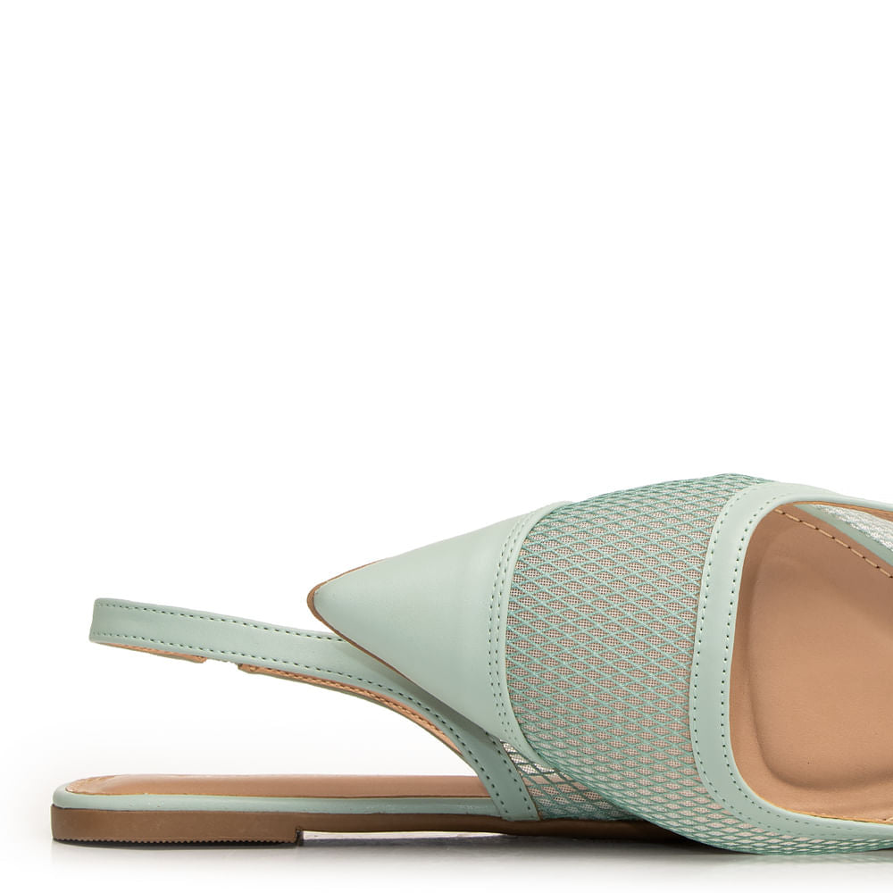 Sapatilha Slingback Azul Tela