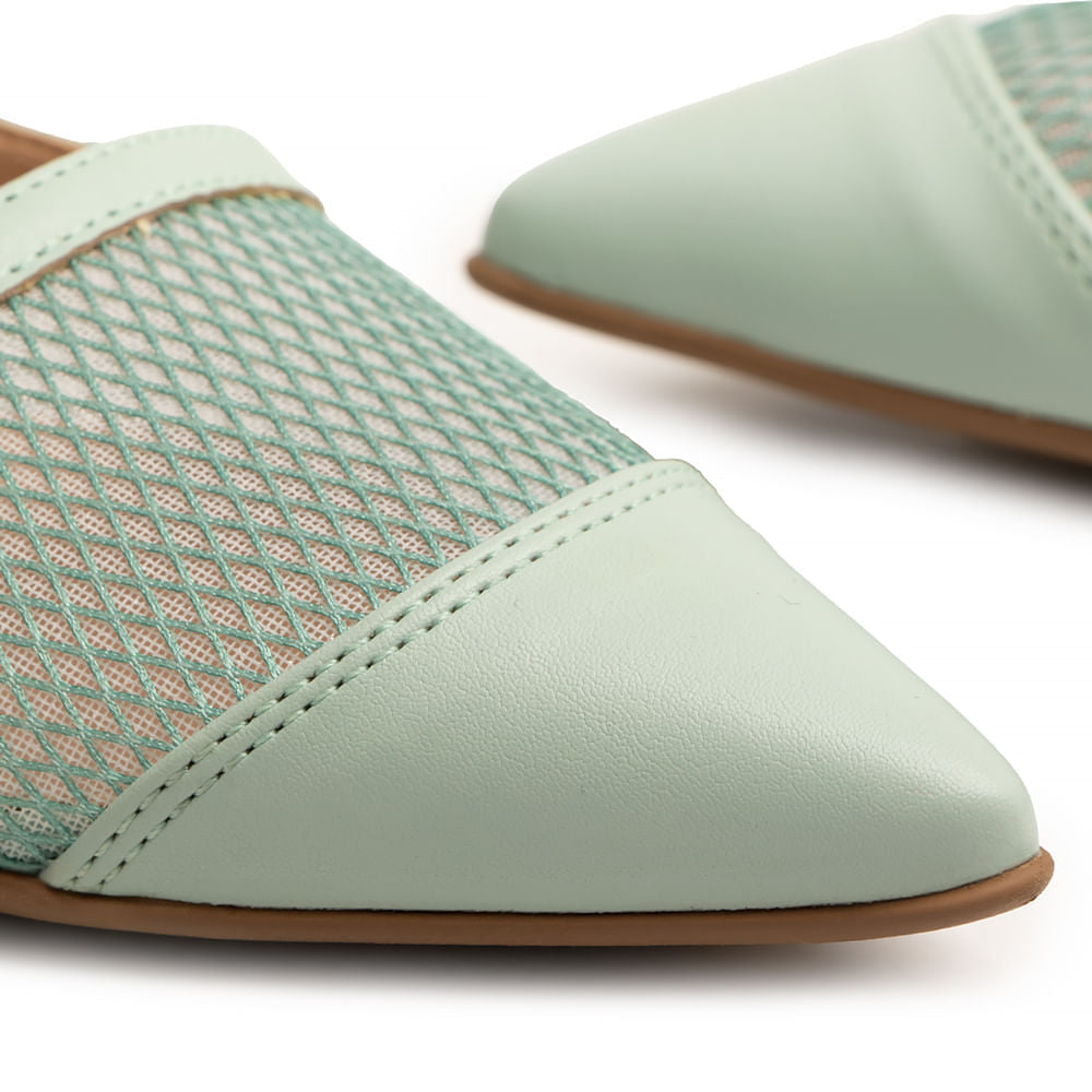Sapatilha Slingback Azul Tela