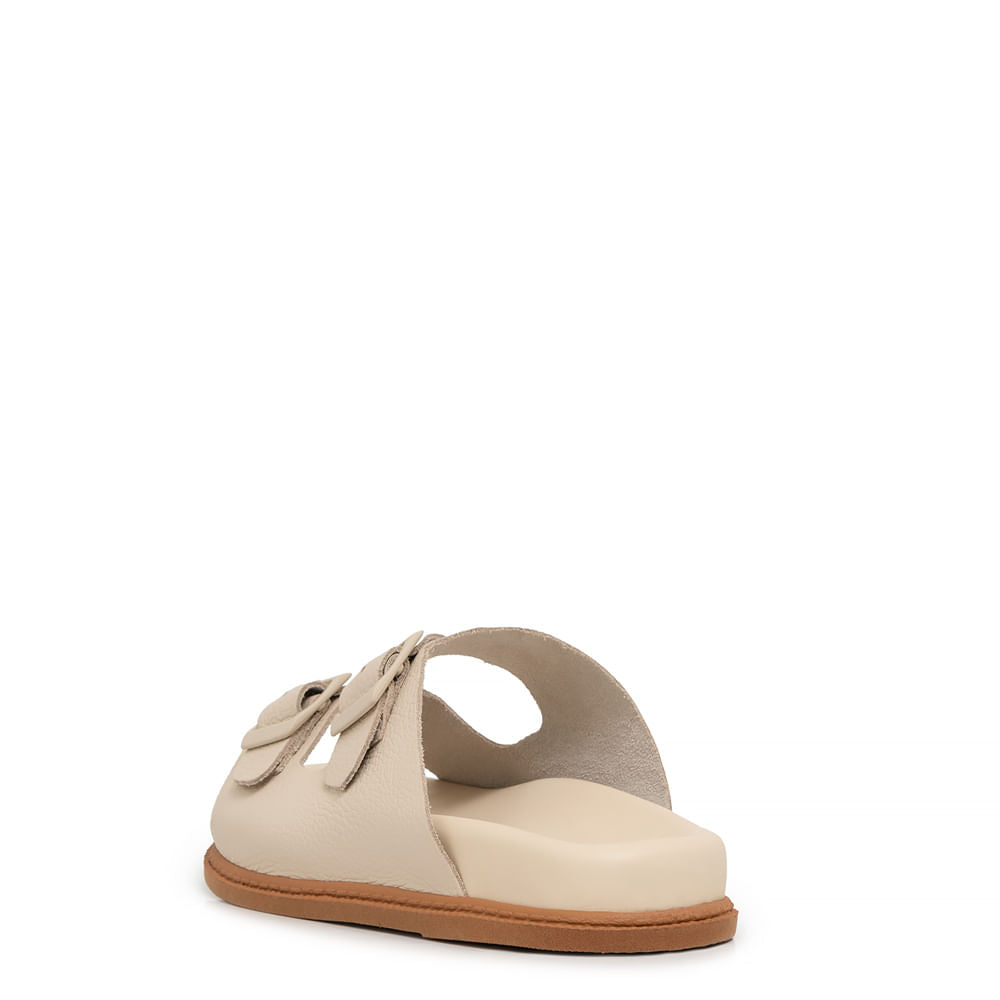 Papete Couro Off White Fivela