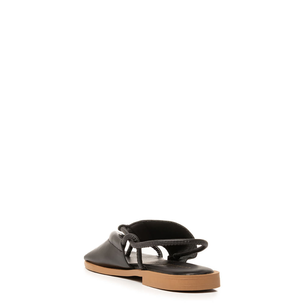 Rasteira de Couro Preto Comfort