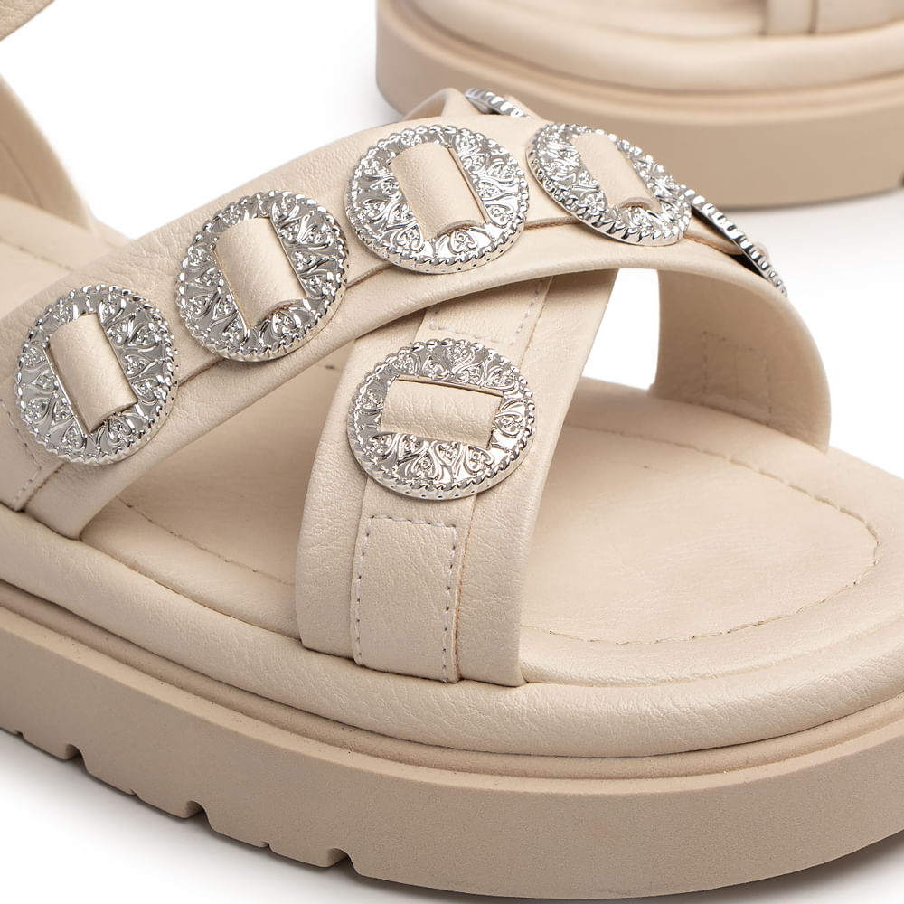 Papete Off White Flatform Enfeites Boho