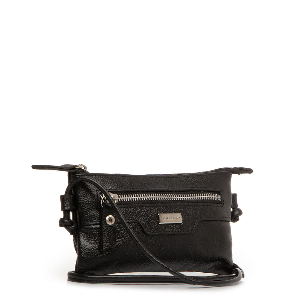 Bolsa Tiracolo Mini Couro Preta