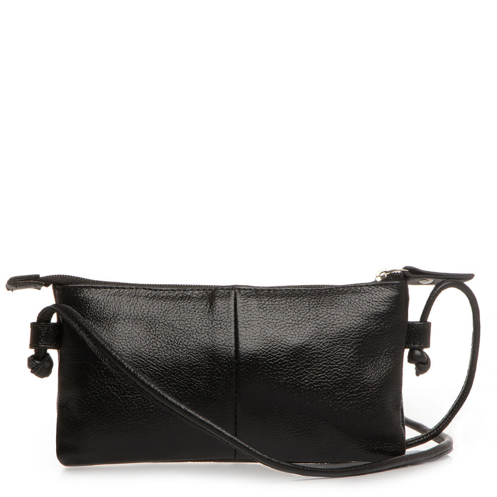 Bolsa Tiracolo Mini Couro Preta