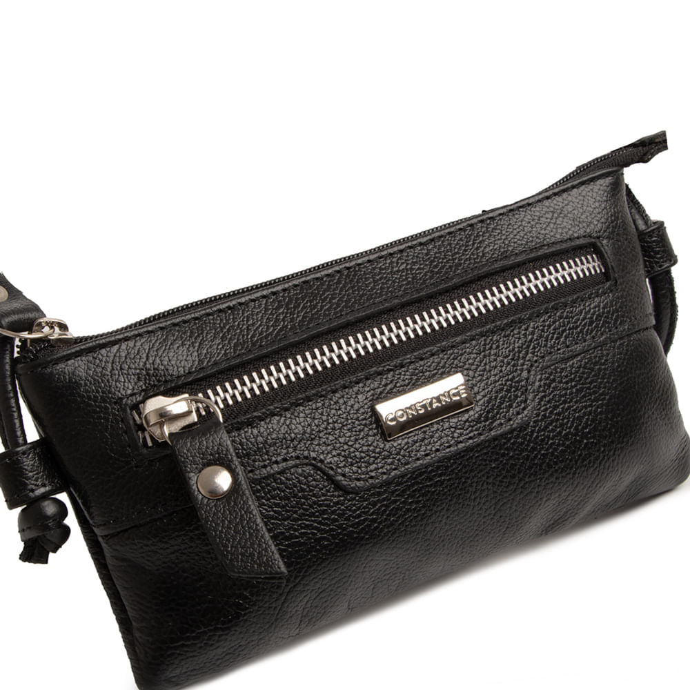 Bolsa Tiracolo Mini Couro Preta