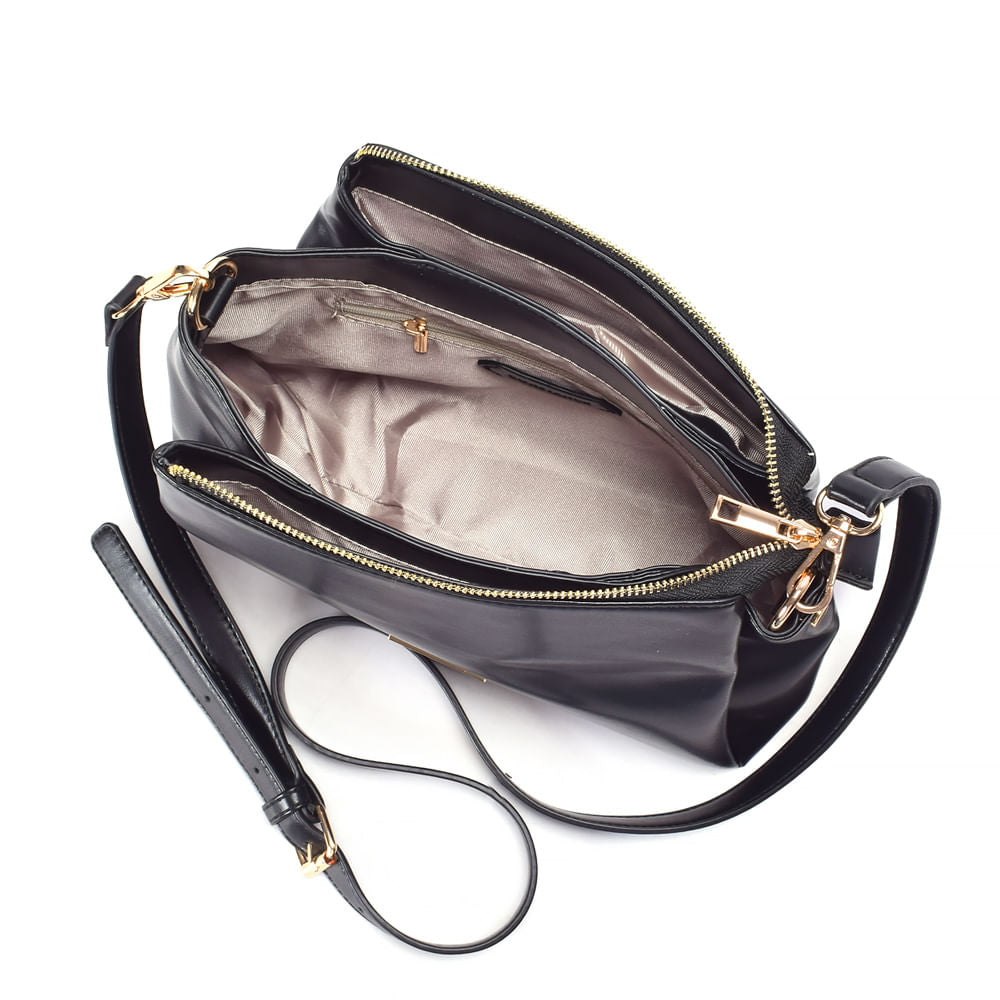Bolsa Tiracolo Repartições Preto