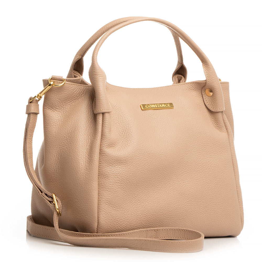 Bolsa Couro Tote Nude